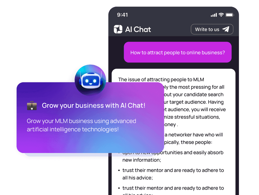 AI for training partners how to work in MLM