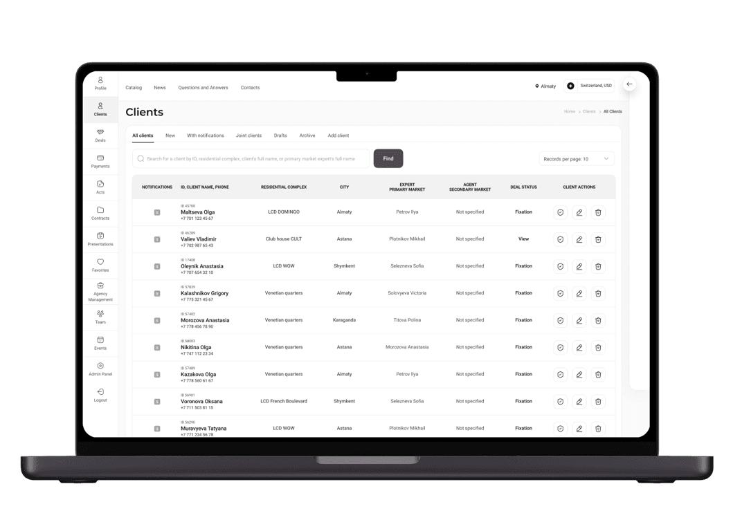 Розробка CRM для ріелторів